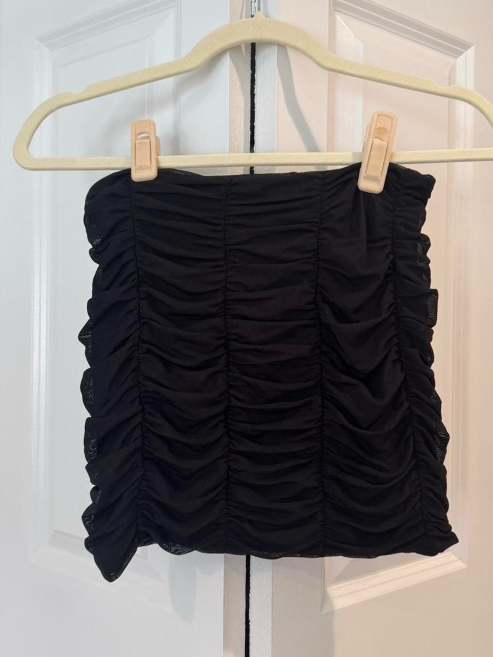 Tiger Mist Black Ruched Mini Skirt